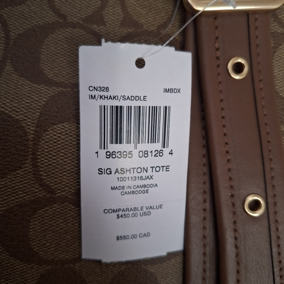 NWT Coach Ashton Signature Tote - Picture 3 of 7